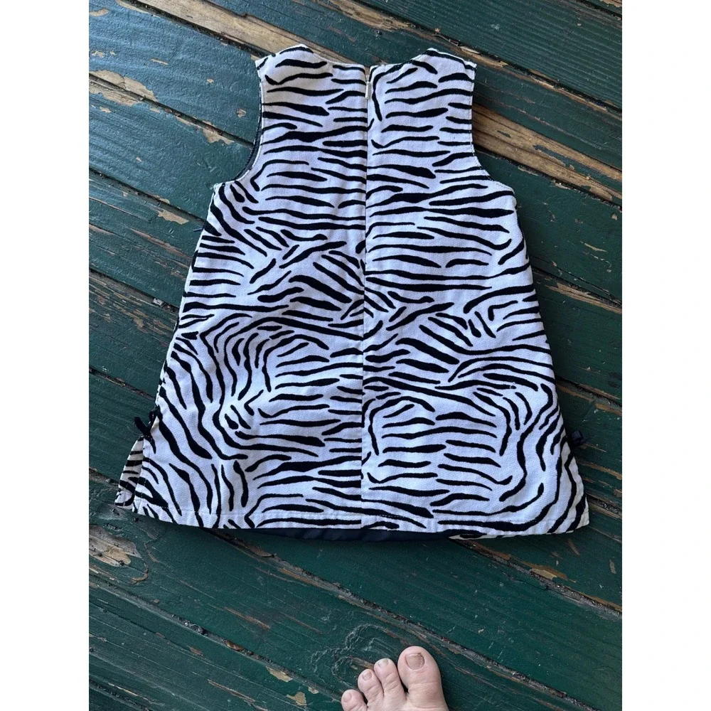 Gymboree Girls Zebra Print y2k‎ Sleeveless Corduroy A-Line Dress 12-18M